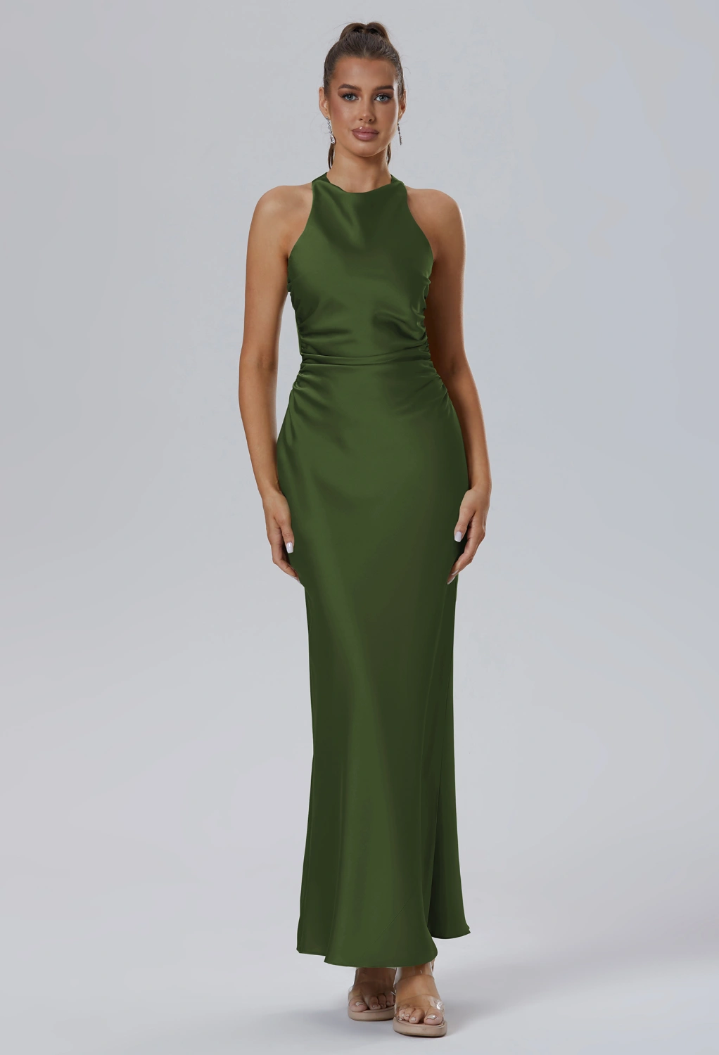AW Teigne Green Olive  Floral Bridesmaid Dresses
